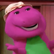 Barney the dinosaur getting ready to go fish.